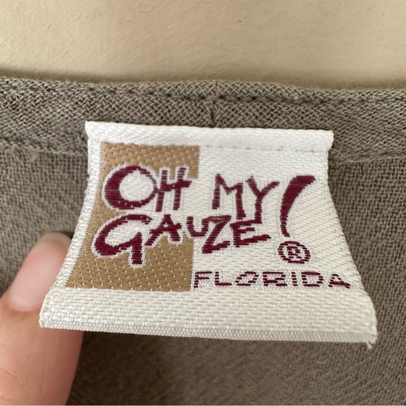 Oh My Gauze! Taupe Short Sleeve Top - Picture 5 of 7